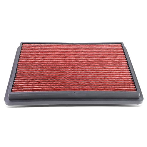 DNA Motoring AFPN-018-RD Clean Air Washable Drop In Panel Air Filter Enhance Engine Performance Power & Acceleration Improve [Compatible with 99-17 Chevy Suburban Silverado]