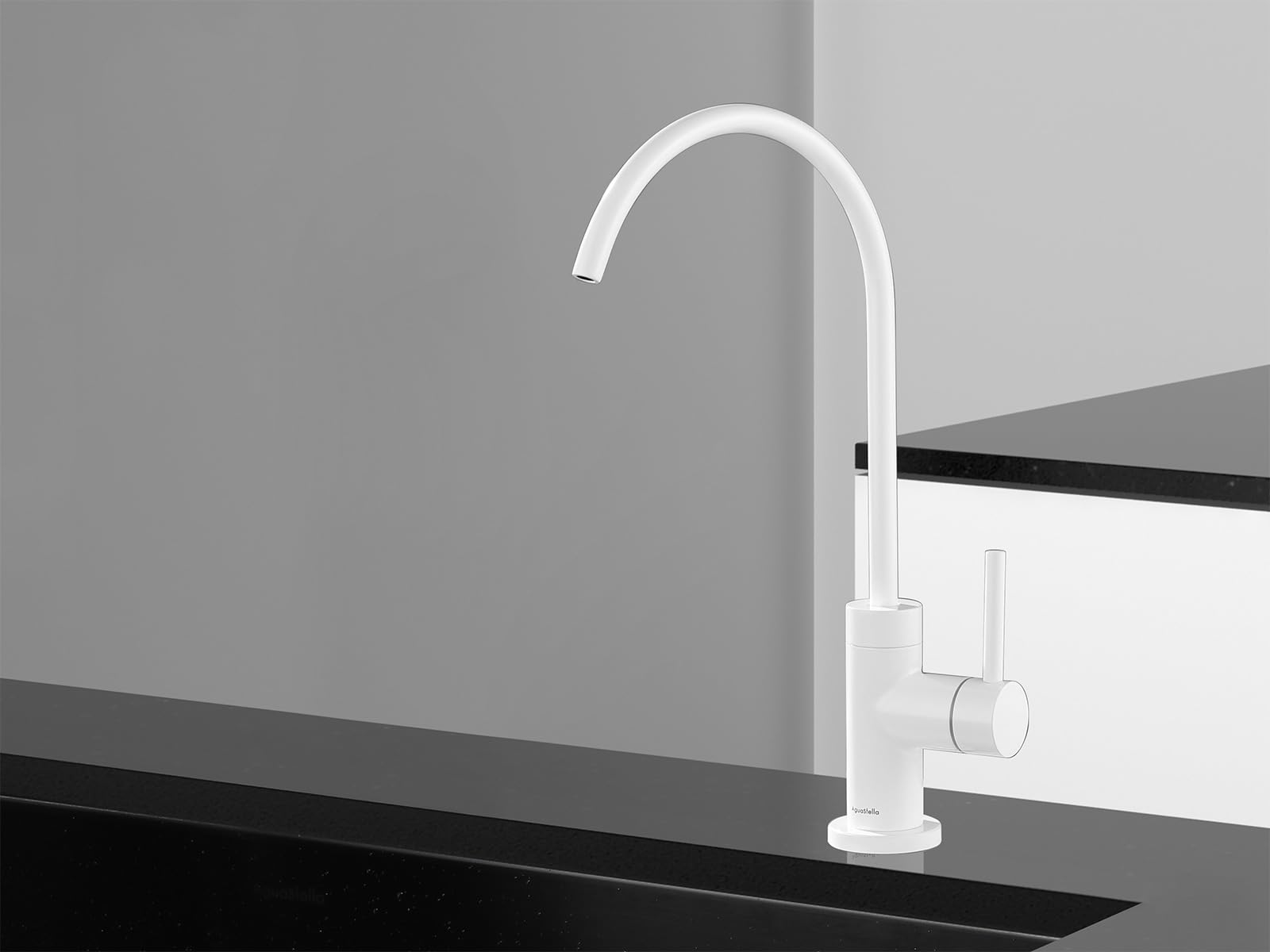 AguaStella AS09W - Grifo de filtro de agua de cocina de acero inoxidable blanco para la mayoría de unidades de ósmosis inversa o sistema de filtración de agua en espacio sin aire