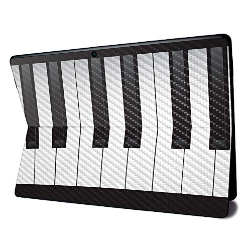 Image of MightySkins Carbon Fiber Skin for Microsoft Surface Pro X - Piano Keys | Textured Carbon Fiber Finish | Easy to Apply, Remove, and Change Styles | Made in The USA