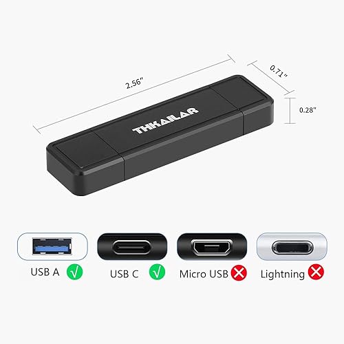 Miniatura 7 de THKAILAR Unidad flash USB C de 2 TB tipo C y tipo A, USB 3.2 Gen 2 SSD portátil de hasta 1000 MBs, unidad de pulgar para iPhone 1516