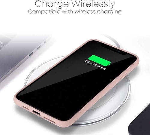 Miniatura 5 de GOOSPERY Funda de silicona líquida para Apple iPhone 11 Pro Max (6.5 pulgadas), funda protectora de goma con forro de microfibra suave (arena rosa)