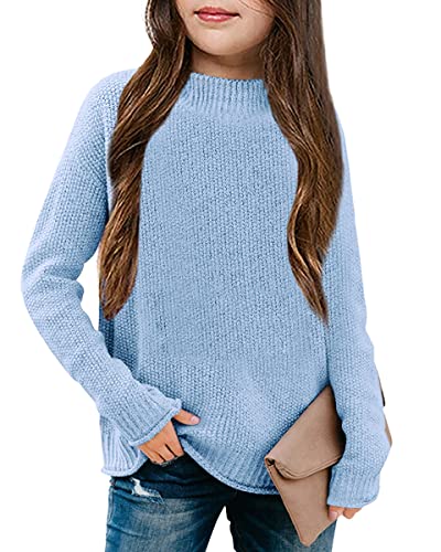 Girl's Long Sleeve Sweater Mock Neck Fall Soft Knit Pullover Jumper Tops