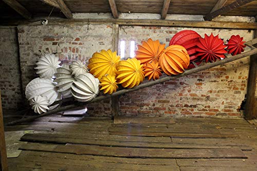 Lampion Barlooon I Wetterfester Lampion mit Beleuchtungs- und Montageset I Grösse S (Ø 30 cm) I Farbe weiss I Beleuchtung I Garten und Terrasse Outdoor Aussen I Handarbeit aus Deutschland - 8