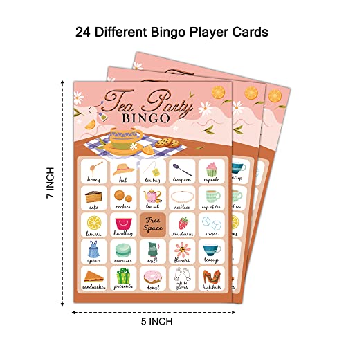 5"X7" Tea Party Bingo Cards (24 Kinds), Birthday Party Favors For Kids, Toddler Learning Activity, Road Trip Activities, Travel Bingo, School Classroom Party Activity -001Teaparty #TOP2