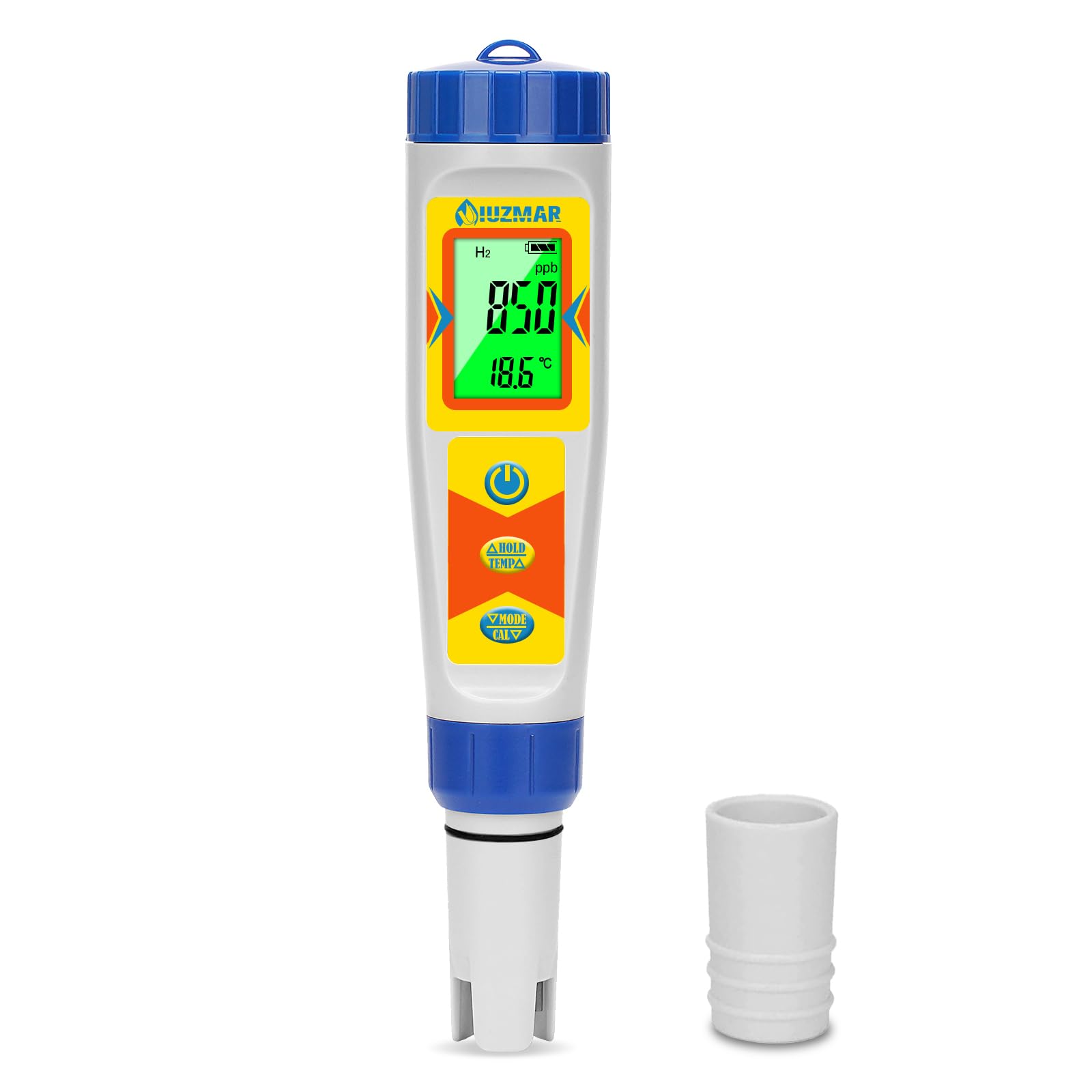 UIUZMAR Hydrogéno Mètre et pH Mètre pour L'eau Testeur de Bouteille D'hydrogène pour L'eau Potable Testeur de Qualité D'eau 6 en 1 avec Fonction ph H2 ORP TDS EC Temp pour Piscine, Hydroponie