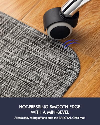 Image of BARoyal Office Chair Mat for Hardwood Floor Under Desk Computer Rolling Chair Mat for Wood /Tile Floor Non-Slip Heavy Duty Desk Rug PVC Plastic Hard Floor Protector 36 inch x 48 inch(Gravel)