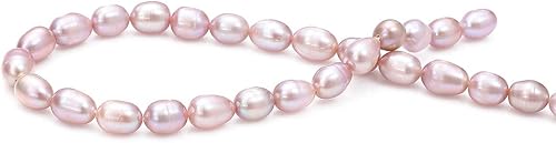 Miniatura 10 de Cuentas de perlas naturales de arroz de 4 a 0.197 in, color rosa, cultivadas en agua dulce, cuentas de piedras preciosas sueltas para hacer joyas de