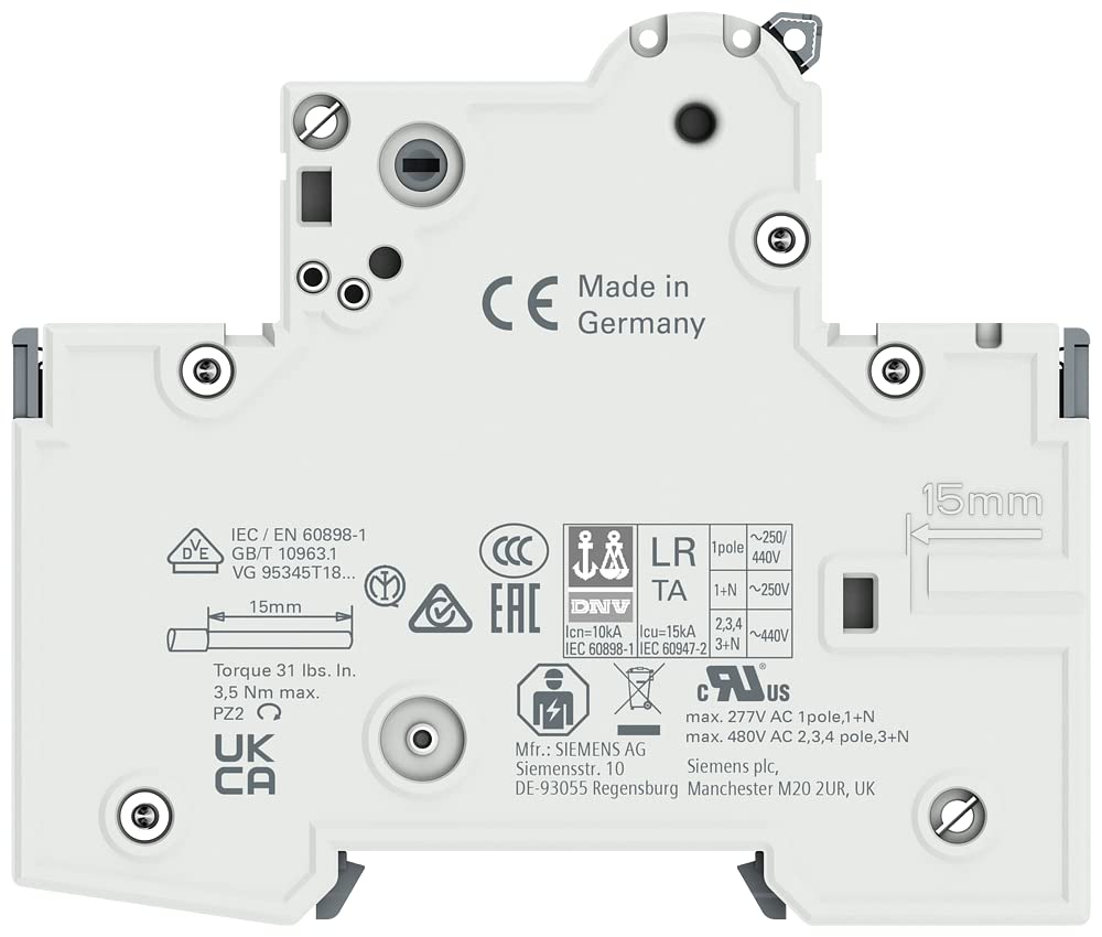 Image secondaire de Siemens – Interrupteur automatique 70 Accesoriable 10 kA Curva-c 3 pôles 16 A