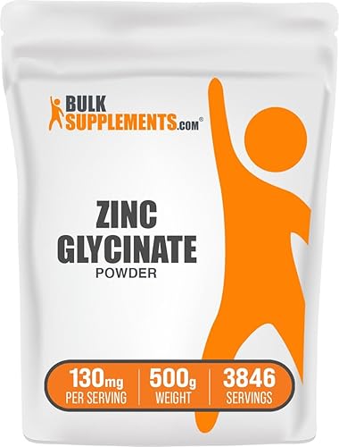 Miniatura 6 de BulkSupplements. com Polvo de glicinato de zinc - Suplemento de zinc, zinc 40 mg, suplemento de glicinato de zinc para apoyo inmunológico - Sin