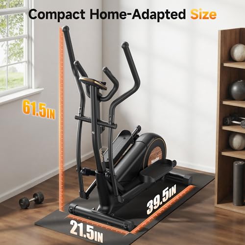 Niceday Elliptical Exercise Machine, Elliptical Machine for Home Use, Magnetic Elliptical Trainer with 18IN Stride, 16 Resistance Levels, 400LBS Loading Capacity, Support Kinomap APP Black