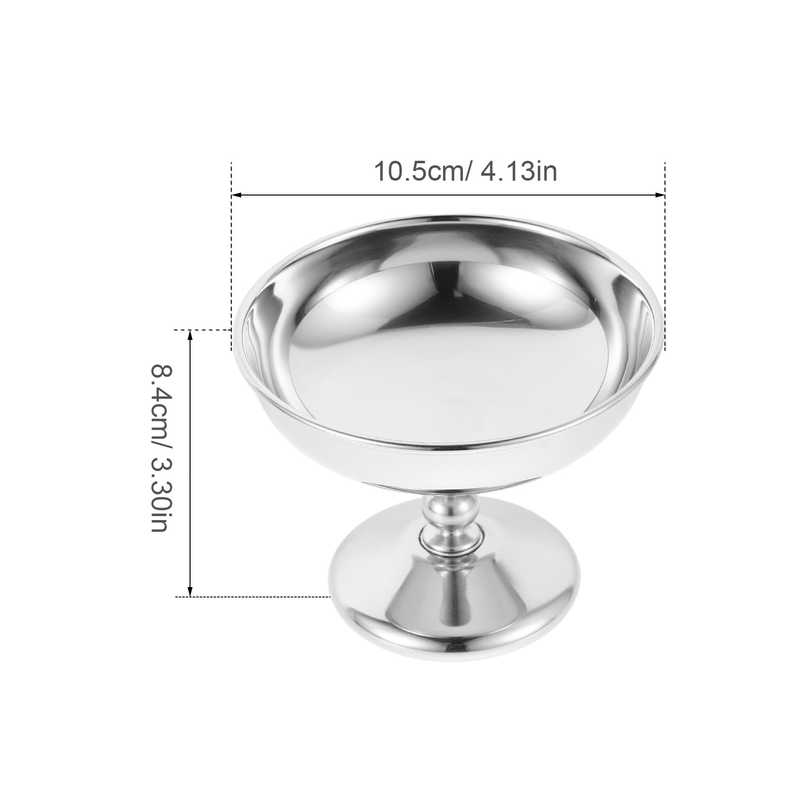 DOITOOL 2er-set Dessertbecher mit Fuß: Eisbecher aus Edelstahl, Snackschalen – Runde Joghurtbecher für Pudding, Obstsalat, Partys