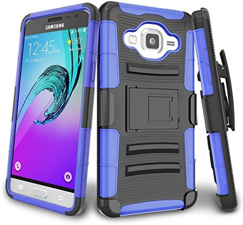 Galaxy J3 Case,Galaxy Sol Case,J3 V Case,TILL(TM) Shock Absorbing Rugged Holster Locking Belt Swivel Clip Defender Heavy…
