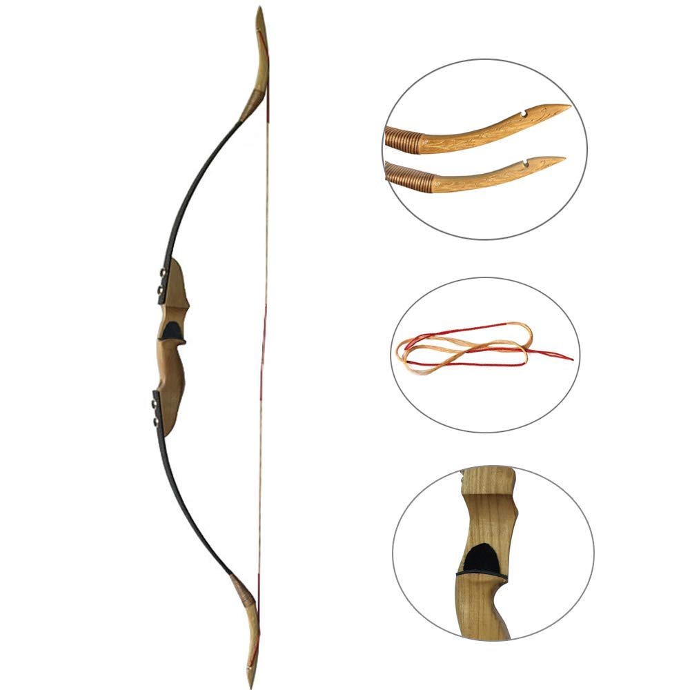 Buy ZSHJG 54 Inch Takedown Traditional Recurve Bow Archery Hunting Longbow Horsebow Wooden