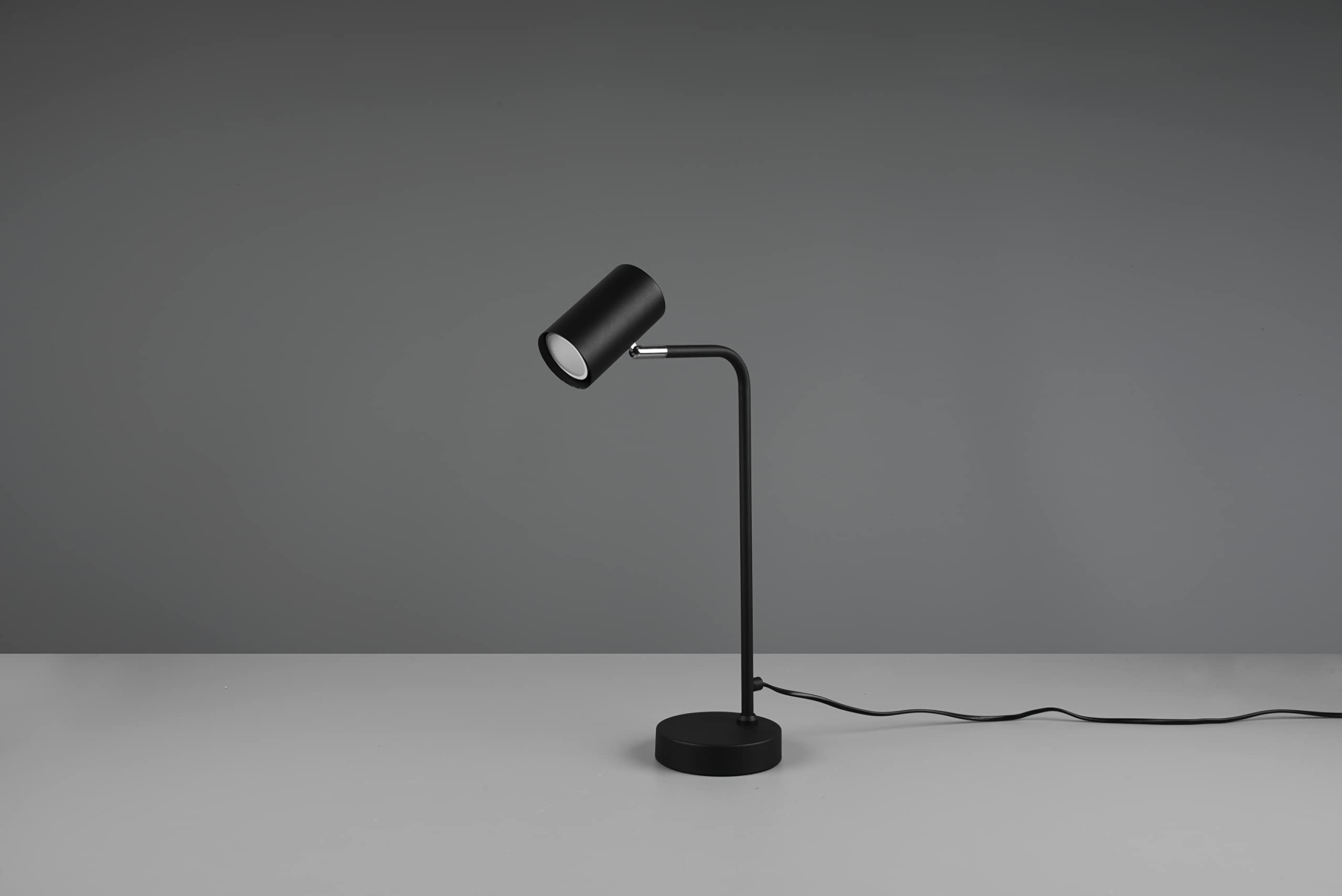 TRIO, Lampe de table, Marley 1xGU10, max.5,0 W Corps: Métal, noir mat L:12,0cm, H:45,0cm, P:25,0cm Interrupteur,IP20,Sans illuminant