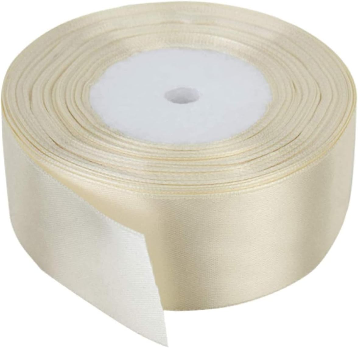 Full roll 25mx25mm Double Faced Satin Ribbon Ivory [Full ROLL]
