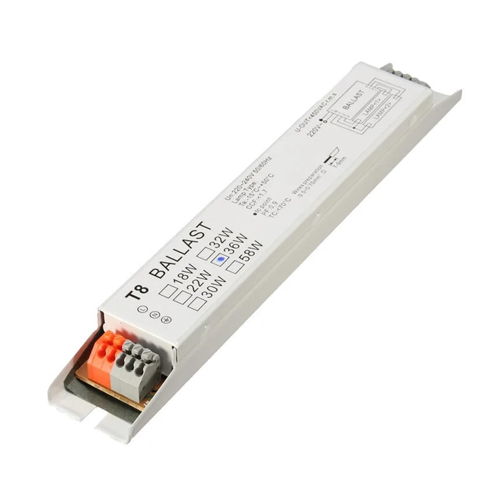 FANNIXI electronic ballast 220-240V AC 2x18W 2x30W 2x36W 2x58W Wide Voltage T8 Electronic Ballast Fluorescent Lamp Ballasts(2x58W)