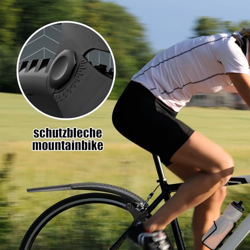 Guardabarros traseros de ciclismo ensanchados y protector de lluvia de bicicleta ajustable 2