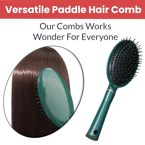 Image of TEMPERIA (1 pcs) Hair Comb for Women & Men - Paddle & Flat Hair Brush For Adding Curls, Volume & Waves - Premium & Ergonomic Hairbrush (Random Colors) (MN02)