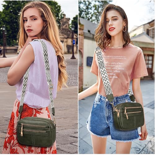 Image of TANTOMI Crossbody Bags for Women, 6-Pockets Cross Body Purse, Vegan Leather Handbags Shoulder Bag for Travel, Gifts for Women