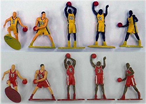 Plastic Basketball Action Playset Figures 10 Total 5 Red 5 Gold Uniforms 2 5 Bulls Lakers Hawks Heat Cavaliers Cake Toppers Wantitall