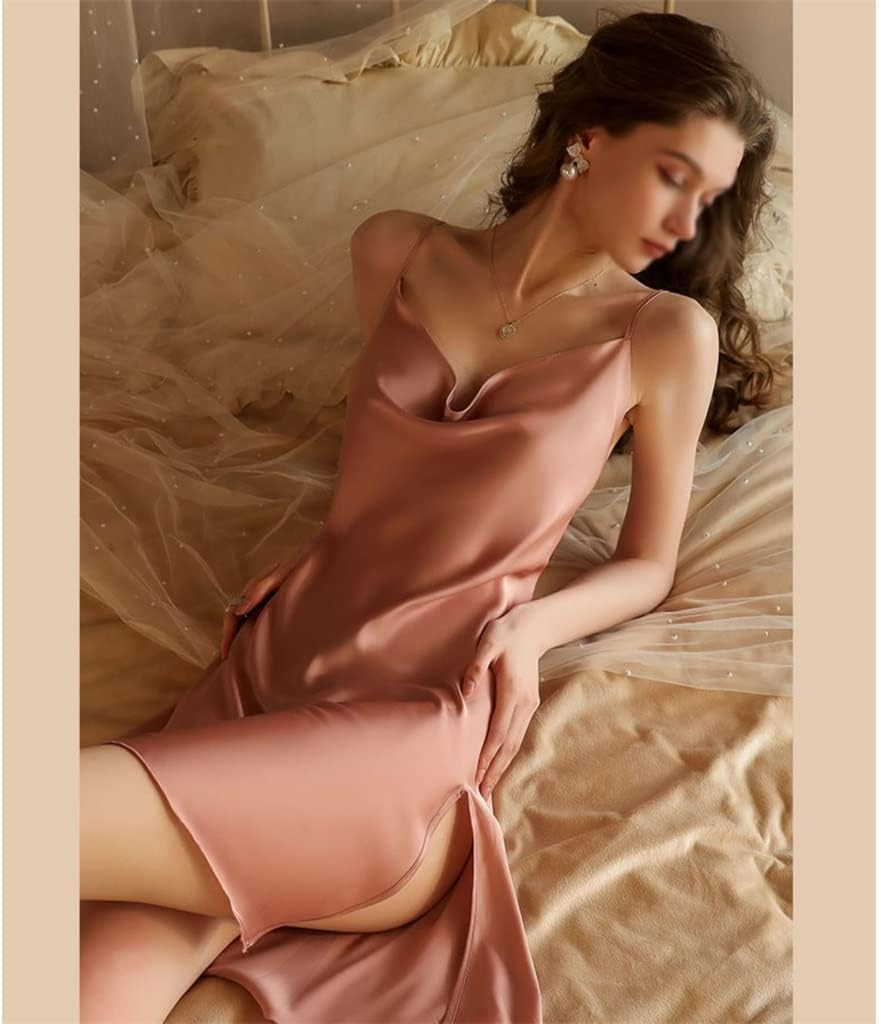 Nightwear sexy pajamas spring and autumn women thin ice silk dangling collar hot sling