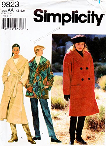 Patron Simplicity 9823 veste ou manteau femme tailles XS-M
