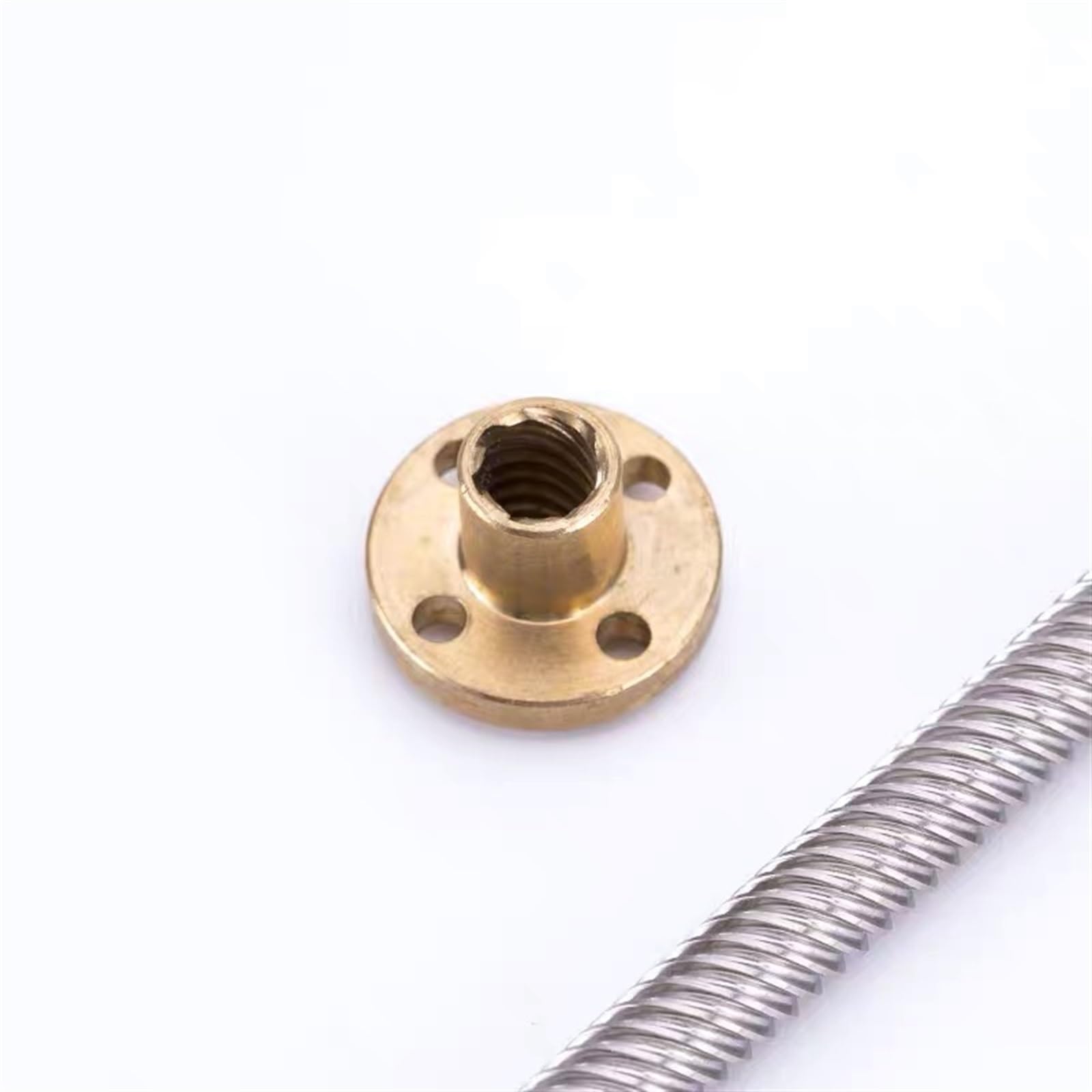 Spindelsteigung T3 T3,5 T4 Leitspindelstange mit Messingmutter, 3 mm, 3,5 mm, 4 mm Vollgewindeschraube, 40 mm lange Trapezgewindespindel aus Edelstahl Wellenmutter (Color : T4 Pitch 1mm Lead 1mm, SI