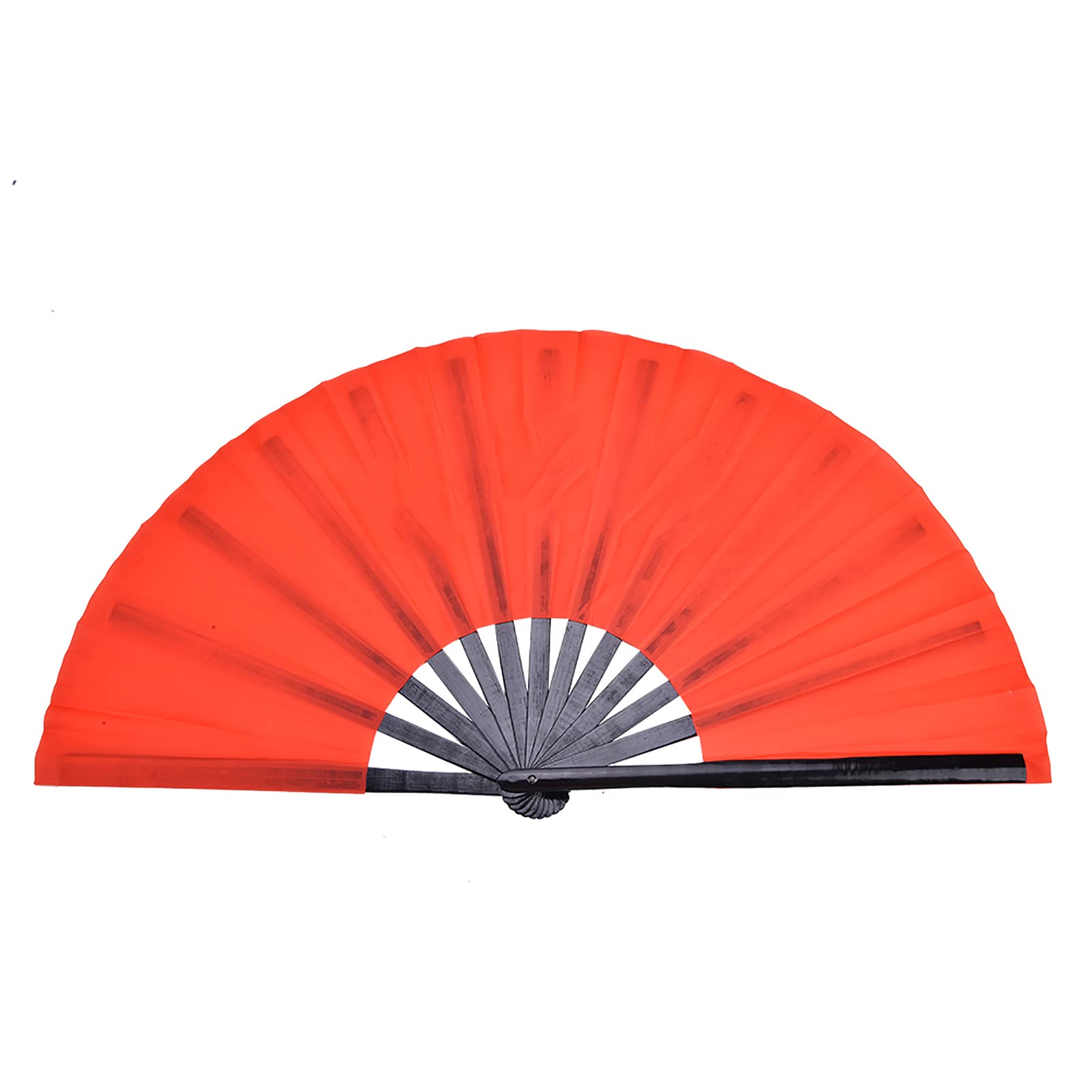 WOHPNLE Sports Fan, Tai Chi Fan Martial Arts Kung Fu Bamboo Silk Dance Practice Training Performance Fan ai Chi Martial Arts Fan(Black Rib)