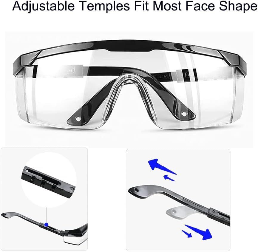 Miniatura 3 de mozeeda Paquete de 3 gafas de seguridad, gafas protectoras antivaho para los ojos, resistentes a los arañazos, lentes envolventes transparentes y