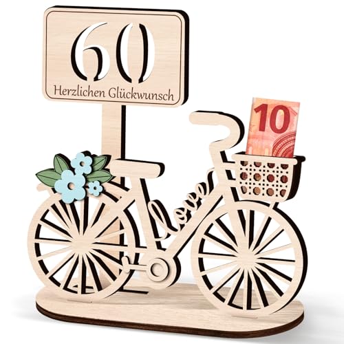 I LOVE MOM Geldgeschenk Geburtstag Holz, Fahrrad Geschenk, DIY Deko Zahlen für Radfahrer Geschenke, Hochzeiten, Partys, Geburtstage, Jubiläum (Bike-60)