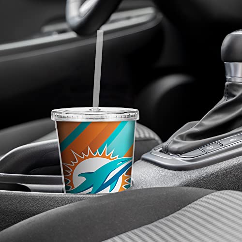 Image of Rico Industries NFL Football 16oz Clear Tumbler W /Straw for NFL Fans