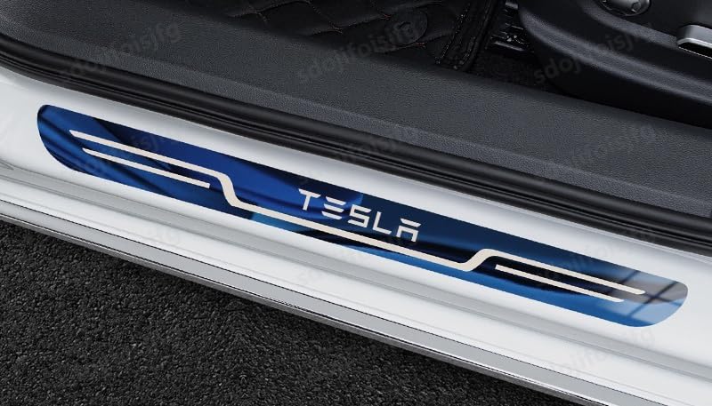 ステラ モデル3 スカッフプレート ドアステップ トリムカバー 左右セット Amazon | テスラ 車のドアシルプロテクター サイドステップガード