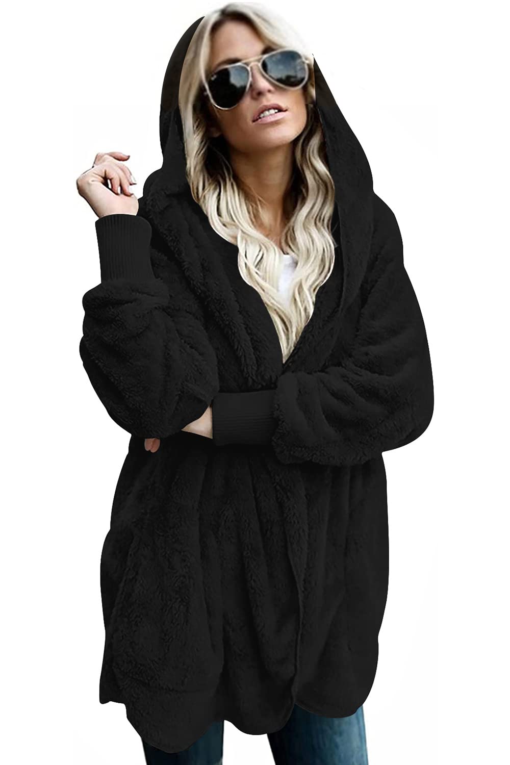 Womens Jacket Winter Coats Hooded Cardigan Fleece Sweaters