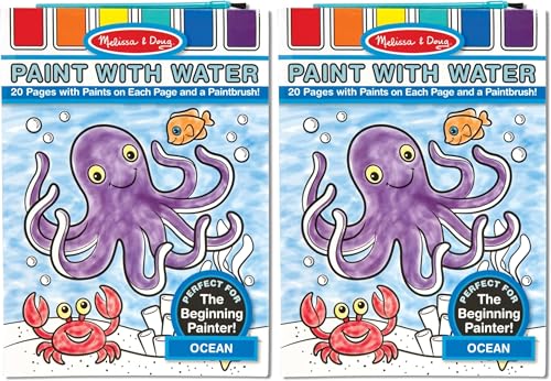Image of Melissa & Doug Paint With Water Activity Book - Ocean (20 Pages) (Pack of 2)