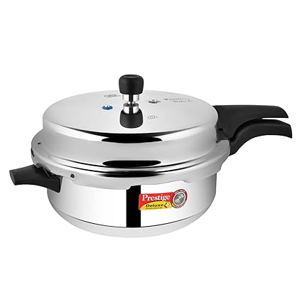 Prestige Deluxe Plus Induction Base Senior Pan Aluminium Outer Lid Pressure Cooker, 6 Litres, Silver