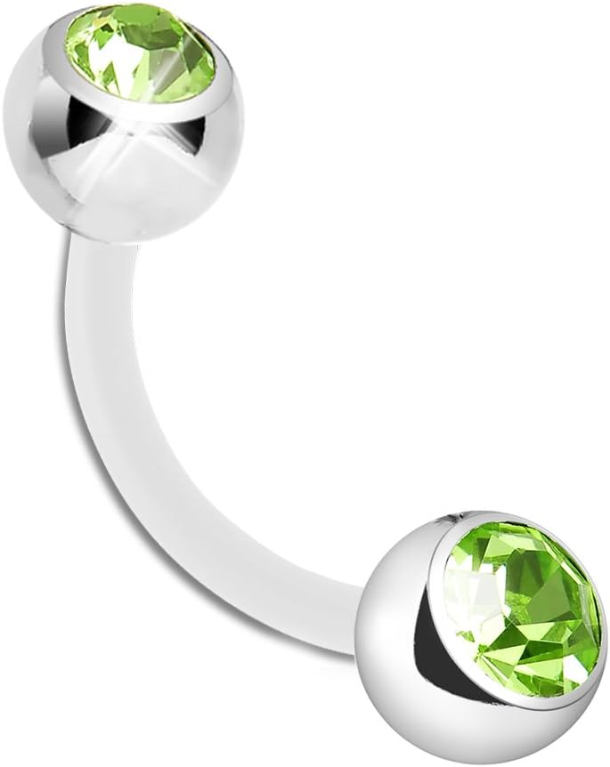 Lenny or Louane Navel Bar for Pregnancy with Crystal