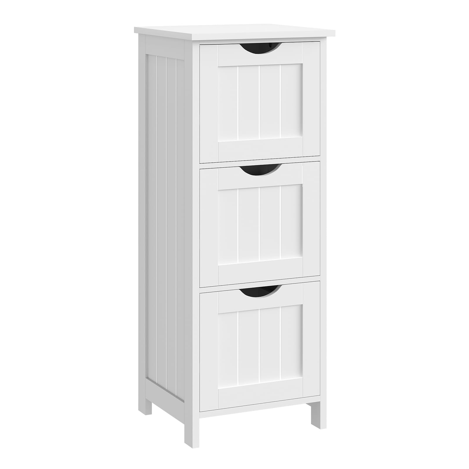 WOLTU 3-drawer white bathroom cabinet in a modern bathroom setting