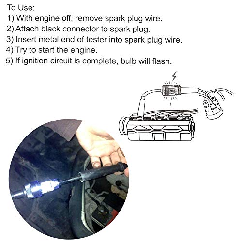XUBX Auto Spark Plug Tester, Bougie Tester, In-Line Spark Plug Engine Ontsteking Tester, Autos Diagnostic Test Tool… - Image 7