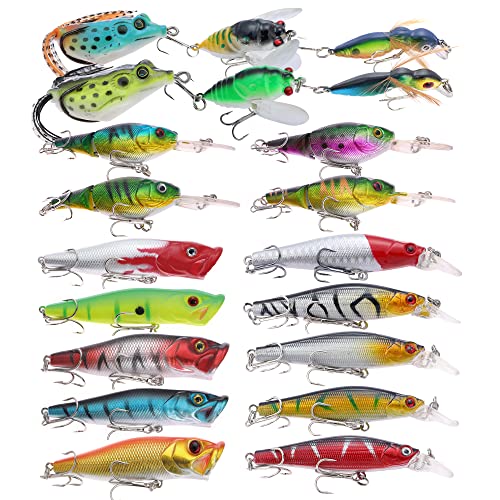 XBLACK Fishing Lures Set Topwater Hard Bait Mixed Including Minnow ...