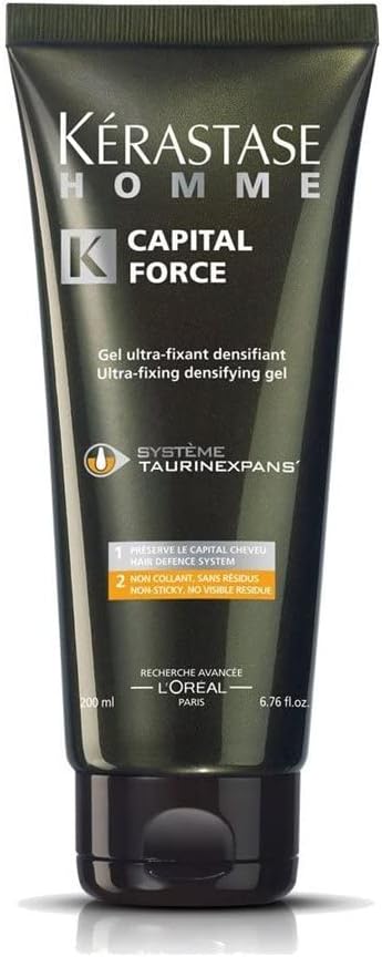 Kerastase Homme Capital Force Ultra-Fixing Densifying Gel for Men, 6.76 Ounce