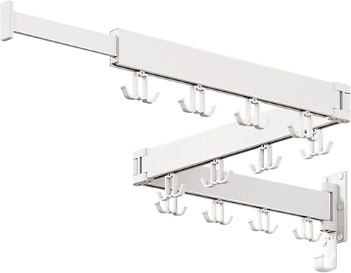 Miniatura 8 de Estante de secado para ropa montado en la pared, estante de secado de ropa, estante de secado de lavandería, estantes de secado plegables para