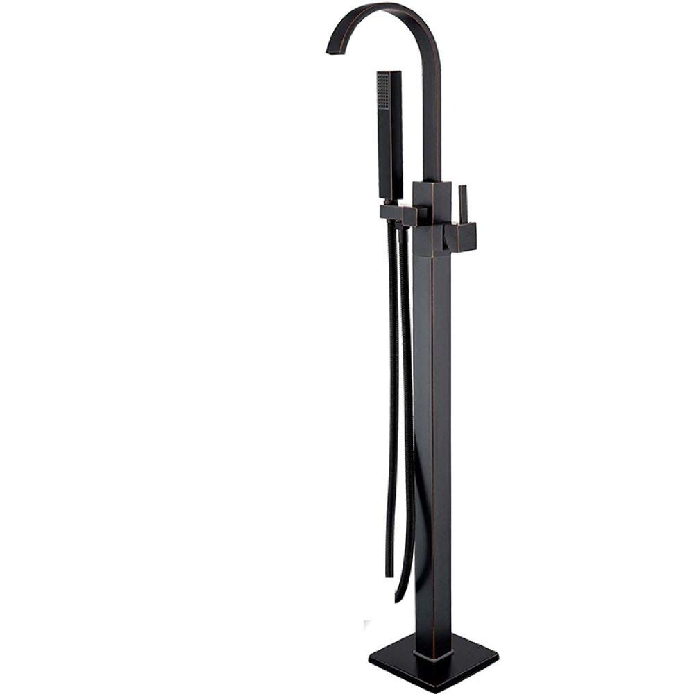 Robinet de baignoire sur pied chic en nickel brossé, idéal pour design haut de gamme