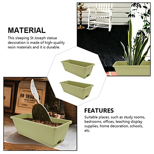 Hemoton House Plants Indoors Live 2Pcs Hanging Flower Pots Rectangular Balcony Planter Planter Fence Flower Bucket For Railing Fence Balcony Garden Patio Home House Plants #TOP2