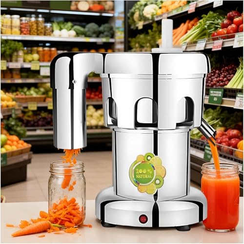 WOTZOV Exprimidor Comercial de Alta Resistencia, exprimidor centrífugo eléctrico, Extractor de jugos centrífugo de Alta Resistencia, exprimidor de Frutas y Verduras.,370W