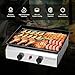 Outopee 2 Burner Portable Propane Gas Barbecue Grill, 20,000 BTU Tabletop Gas BBQ with Non-Stick Griddle & Electronic Ignition for Outdoor Cooking, Camping, Picnic, Garden, Party, Festival