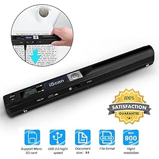 Youool Mini Scanner portatile A4, scansione di immagini USB a 900 dpi A4, scansione di documenti portatile in formato JPG/PDF(Scanner + Scheda 16GTF)