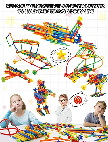 600PCS STEM Building Toys, Straw Constructor Toys Up Grade Engineering Building Sets for Kids Develops Motor Skills and Logic Thinking, Fun Educational Toy Great for Gift - Image 5