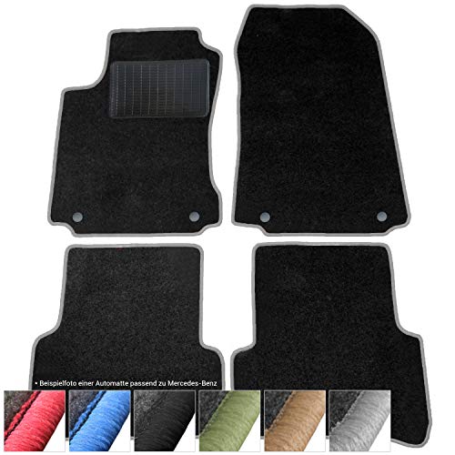 moto-MOLTICO Fußmatten Auto Velours Autoteppiche Schwarz Automatten Set 4-teilig passend für...