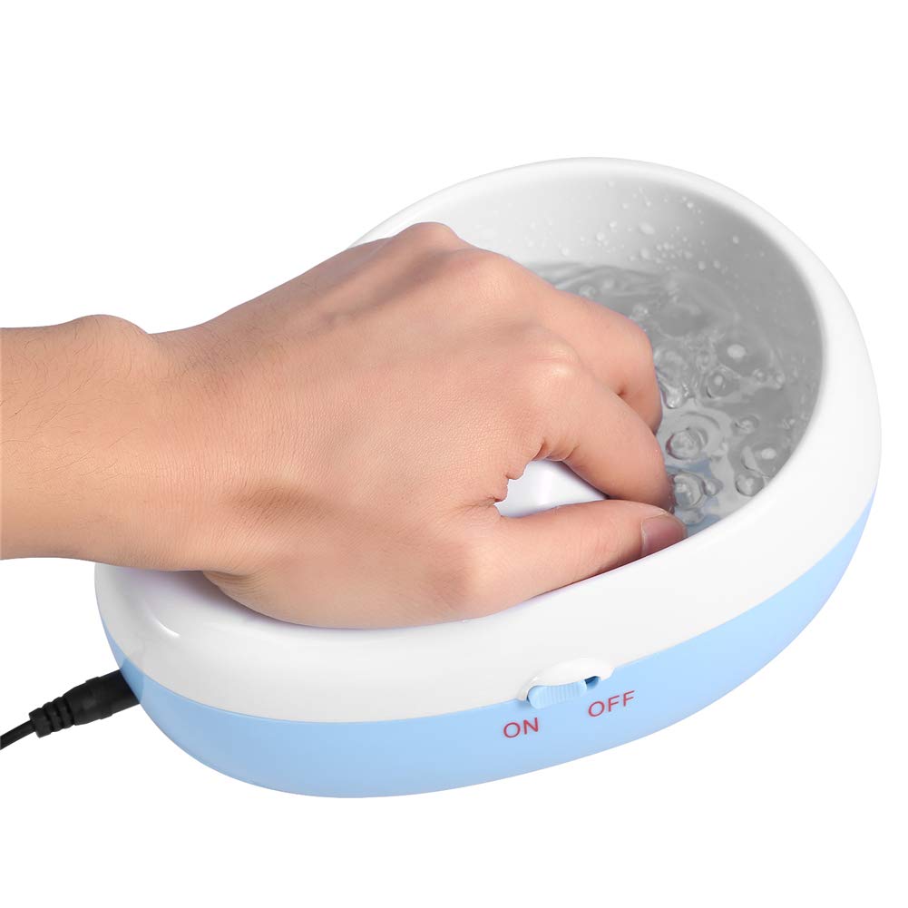 Ciotola per Ammollo per Unghie con Bolle Elettriche, Ciotola per Idromassaggio con Massaggio a Bolle per Unghie, Design Ergonomico, Base Portatile e Antiscivolo per Ammorbidire