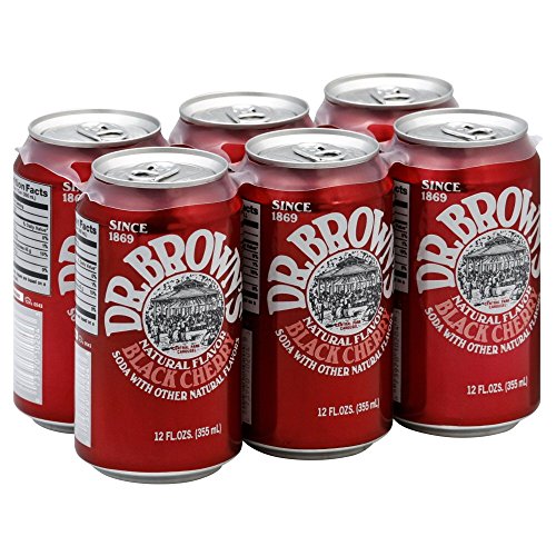 Dr. Brown's Dr Soda Black Cherry, 12 Fl Oz (Pack of 6)